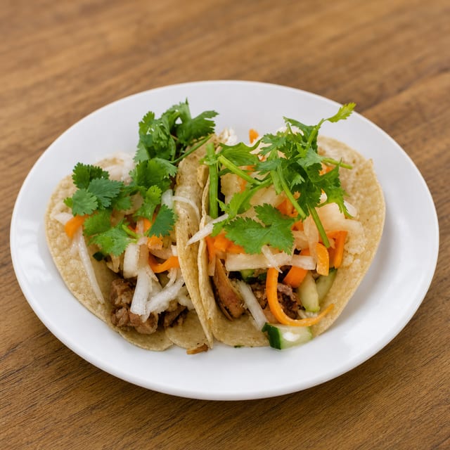 Lemongrass Chicken Yummi Tacos.