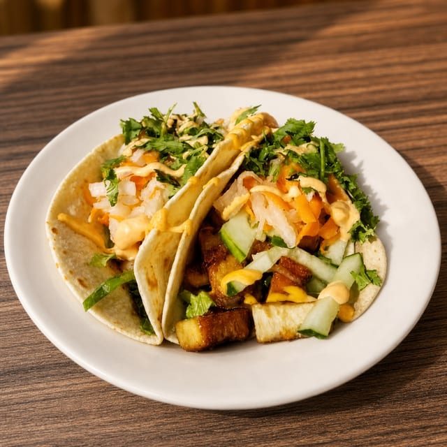 Lemongrass Pork Yummi Tacos.