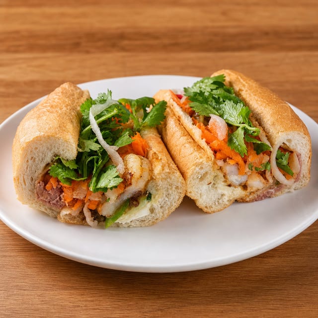 Lemongrass Shrimp Banh Mi.