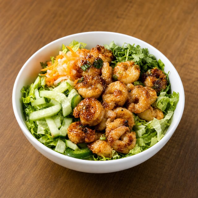 Lemongrass Shrimp Lettuce Bowl.